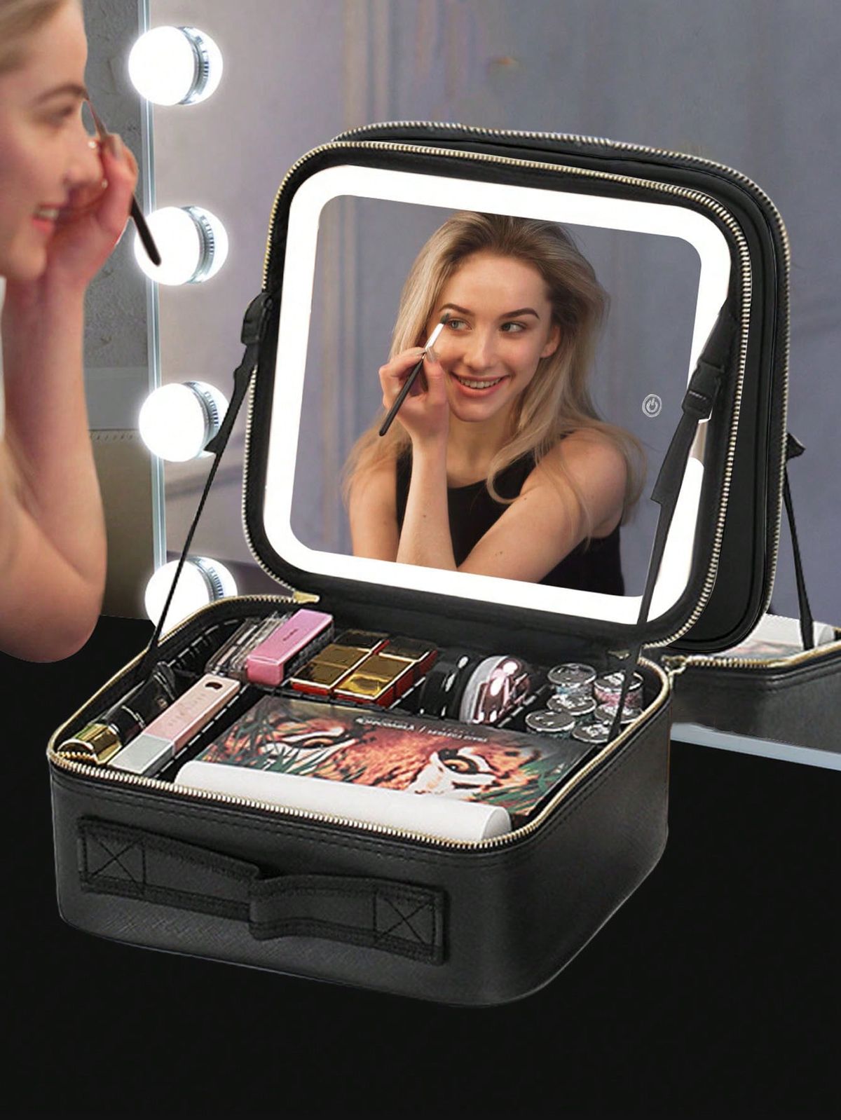 Trousse Beauté Haut de Gamme : Rangement et Miroir Lumineux